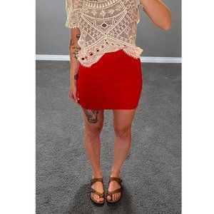 Divided (H&M) Cherry Red fitted Mini Skirt (Size 6)